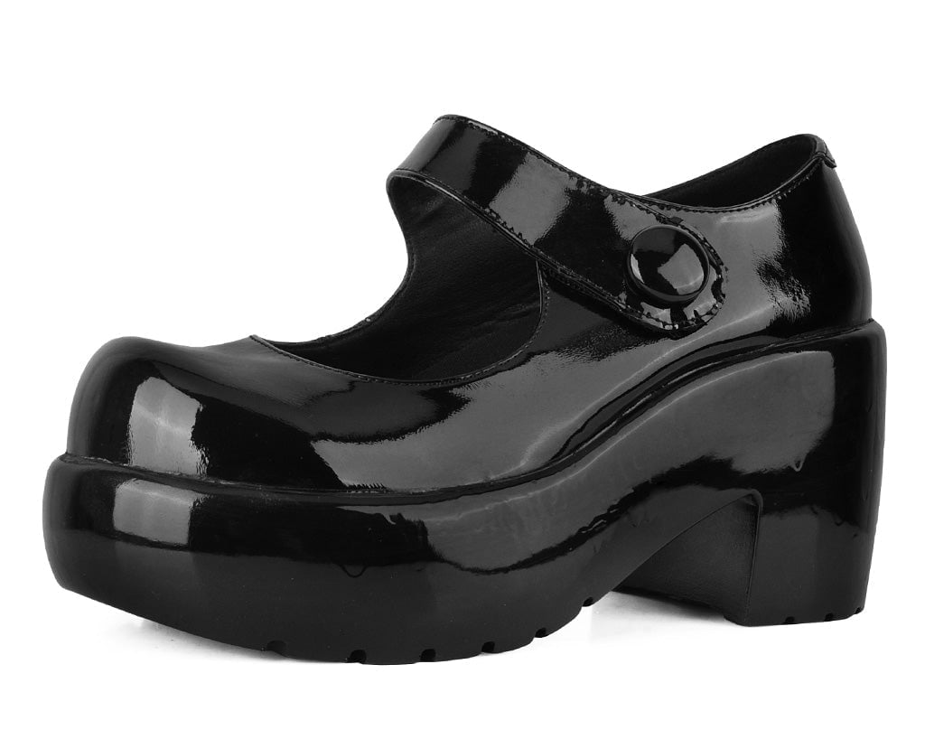 A3218L Black Liquid Bubble Mary Jane Platform Black T.U.K. Shoes
