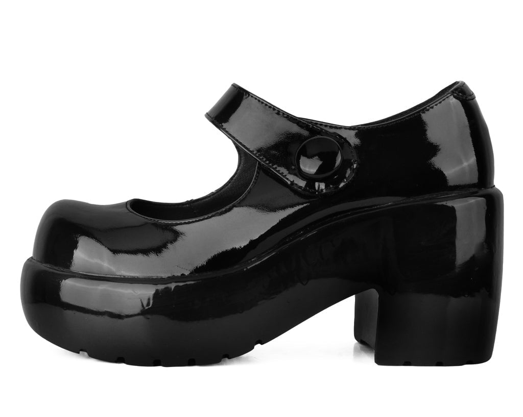 A3218L Black Liquid Bubble Mary Jane Platform Black T.U.K. Shoes