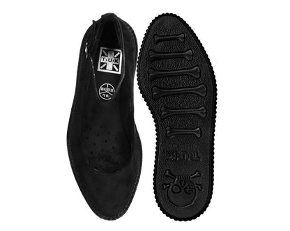 A9416L Black Pointed Ballet Ankle Strap Creeper Black T.U.K. Shoes