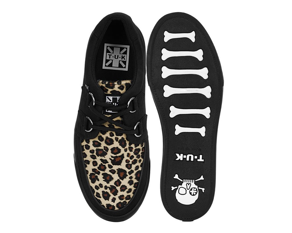 A9181 Black & Leopard Vegan Sneaker Leopard T.U.K. Shoes