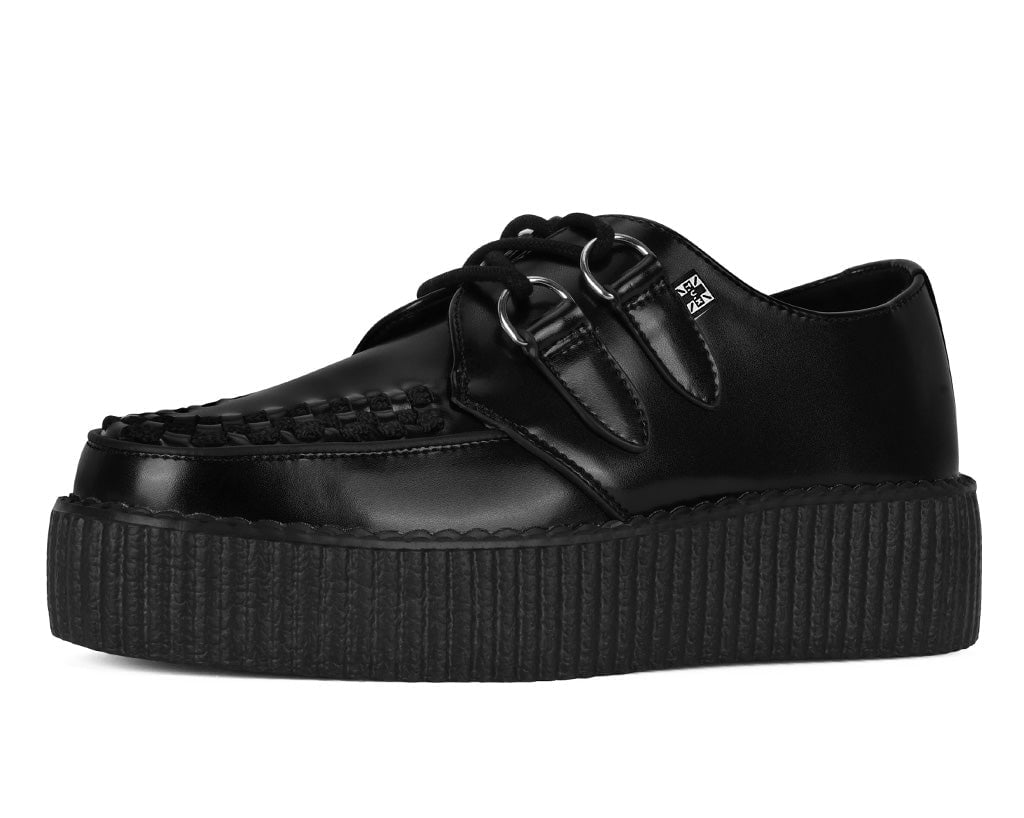 V6802 Black Leather Viva Mondo Creeper Black T.U.K. Shoes