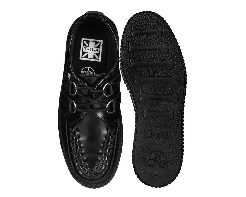 V6802 Black Leather Viva Mondo Creeper Black T.U.K. Shoes