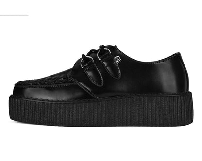 V6802 Black Leather Viva Mondo Creeper Black T.U.K. Shoes