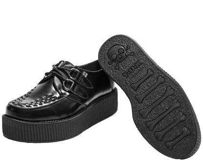 V6802 Black Leather Viva Mondo Creeper Black T.U.K. Shoes