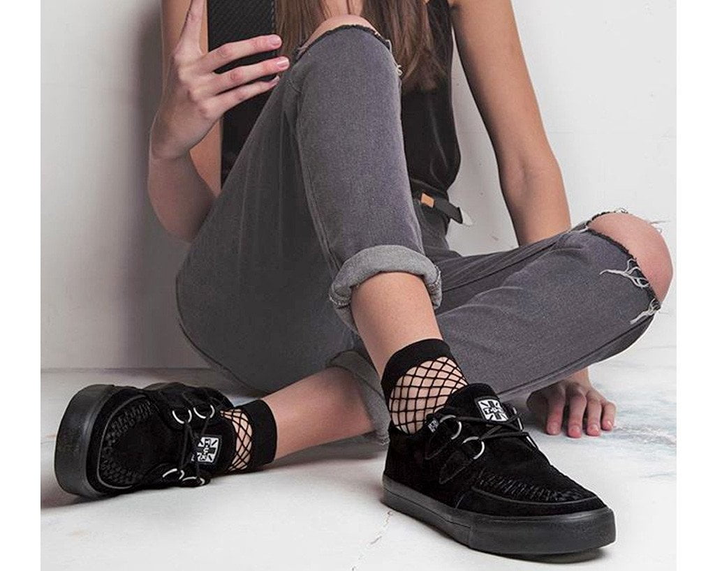 A9178 Black Suede D-Ring Sneaker Black T.U.K. Shoes