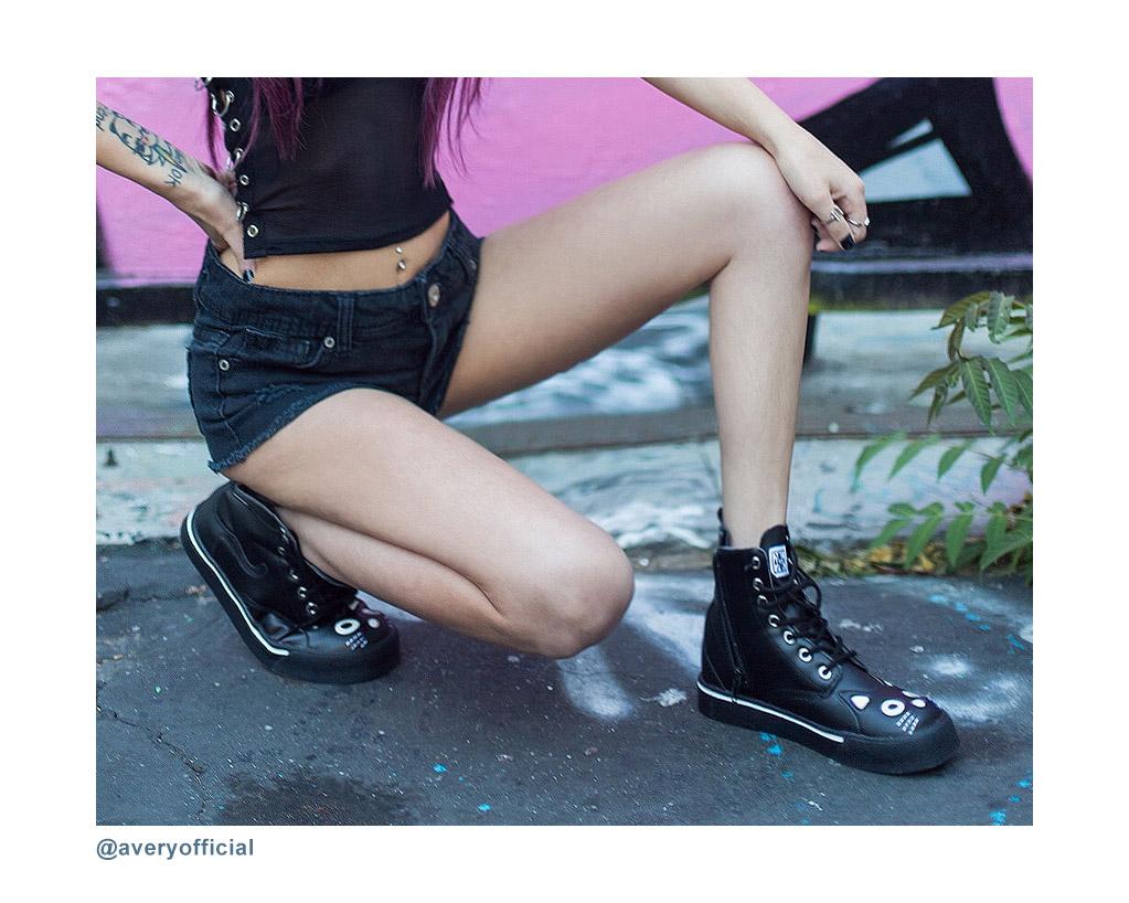 A6570L Black Kitty Sneaker Boot Black T.U.K. Shoes