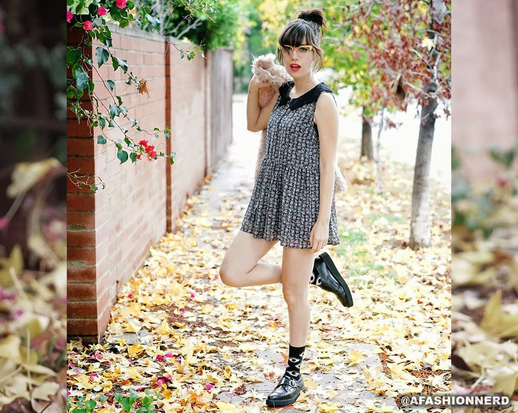 A8520 Pointed Buckle Creepers Black T.U.K. Shoes