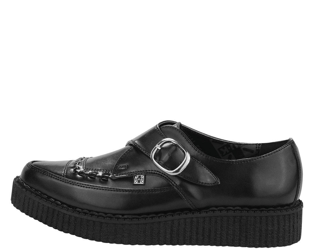 A8520 Pointed Buckle Creepers Black T.U.K. Shoes