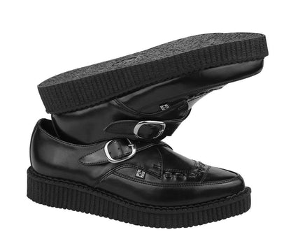 A8520 Pointed Buckle Creepers Black T.U.K. Shoes