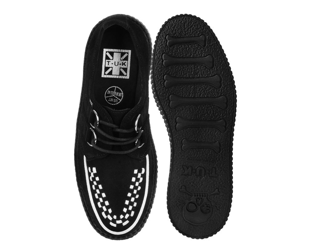 V8366 Two Tone Suede Viva Mondo Creepers Black/White T.U.K. Shoes
