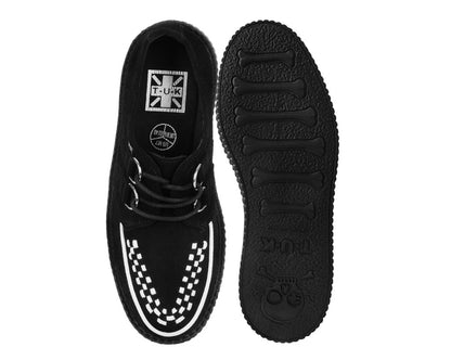 V8366 Two Tone Suede Viva Mondo Creepers Black/White T.U.K. Shoes
