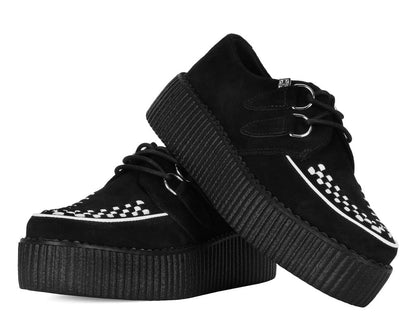 V8366 Two Tone Suede Viva Mondo Creepers Black/White T.U.K. Shoes