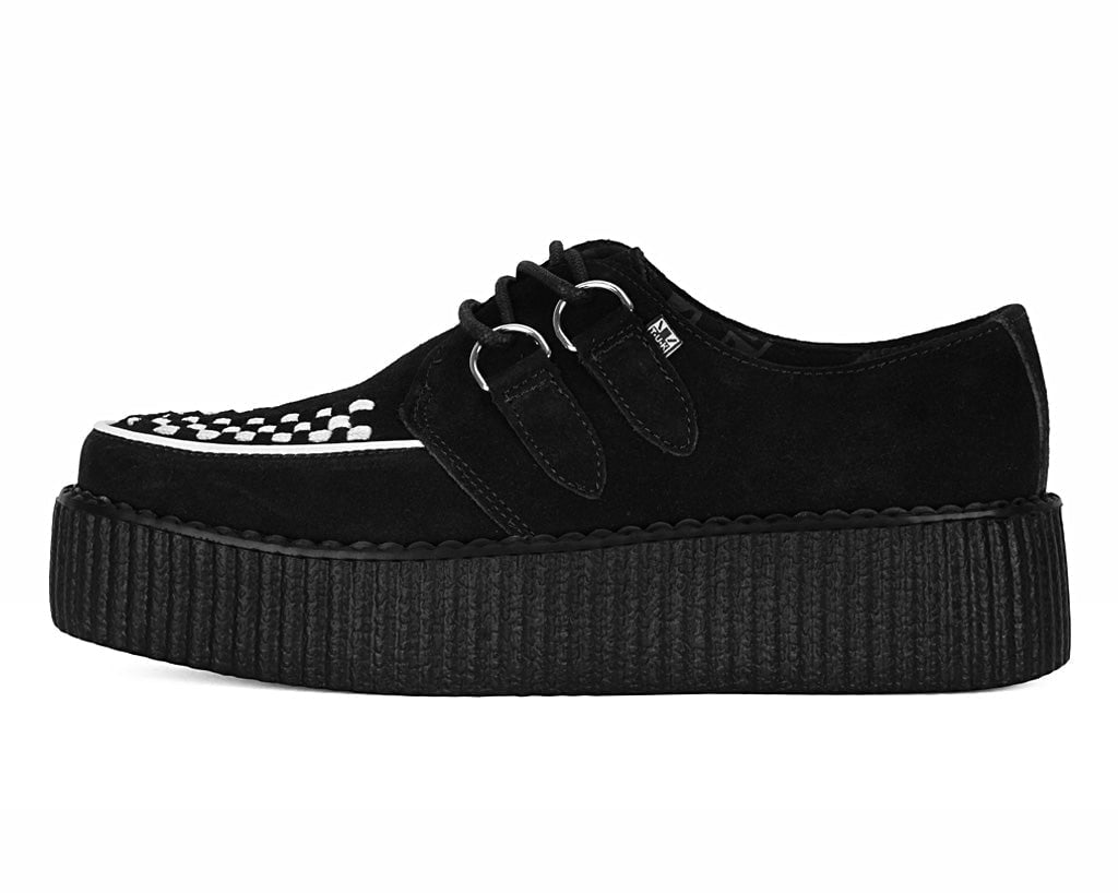 V8366 Two Tone Suede Viva Mondo Creepers Black/White T.U.K. Shoes