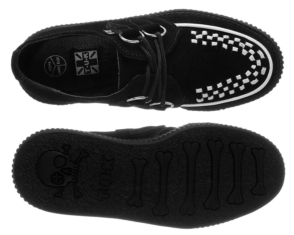 V8366 Two Tone Suede Viva Mondo Creepers Black/White T.U.K. Shoes