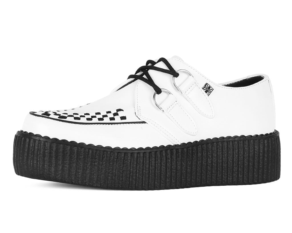 V6803 White Leather Viva Mondo Creeper White T.U.K. Shoes