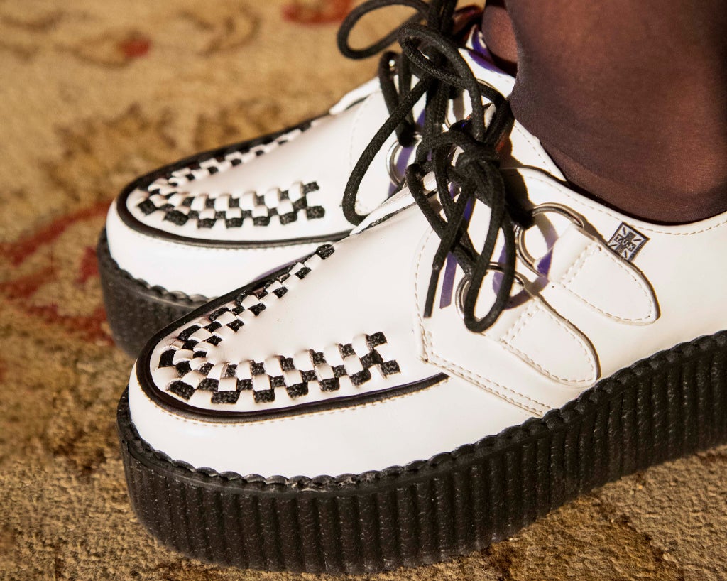 V6803 White Leather Viva Mondo Creeper White T.U.K. Shoes