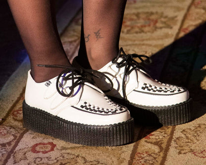 V6803 White Leather Viva Mondo Creeper White T.U.K. Shoes