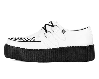 V6803 White Leather Viva Mondo Creeper White T.U.K. Shoes