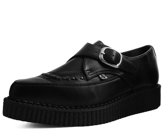 A9324 Black TUKskin™ Pointed Buckle Creeper Black T.U.K. Shoes