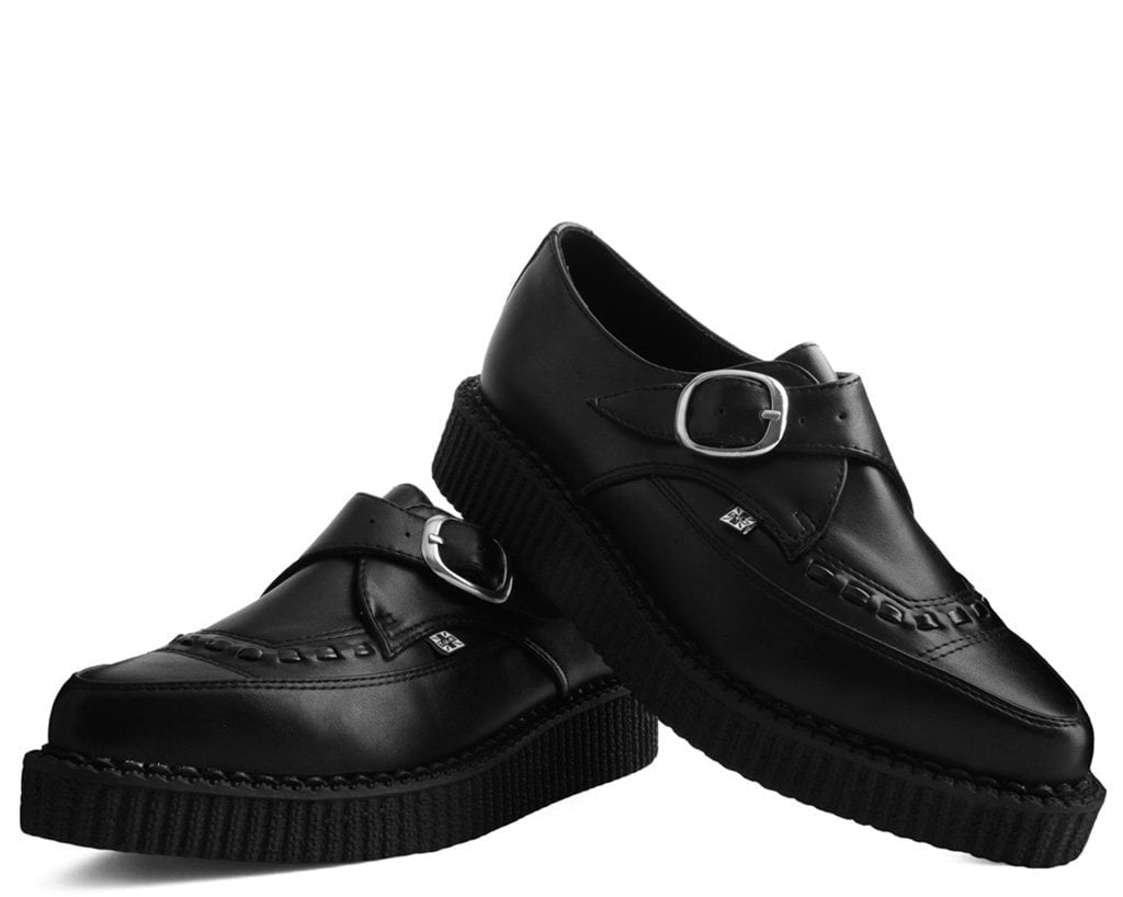 A9324 Black TUKskin™ Pointed Buckle Creeper Black T.U.K. Shoes