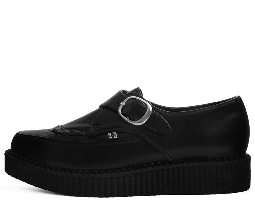 A9324 Black TUKskin™ Pointed Buckle Creeper Black T.U.K. Shoes