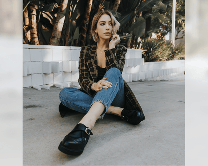 A9324 Black TUKskin™ Pointed Buckle Creeper Black T.U.K. Shoes