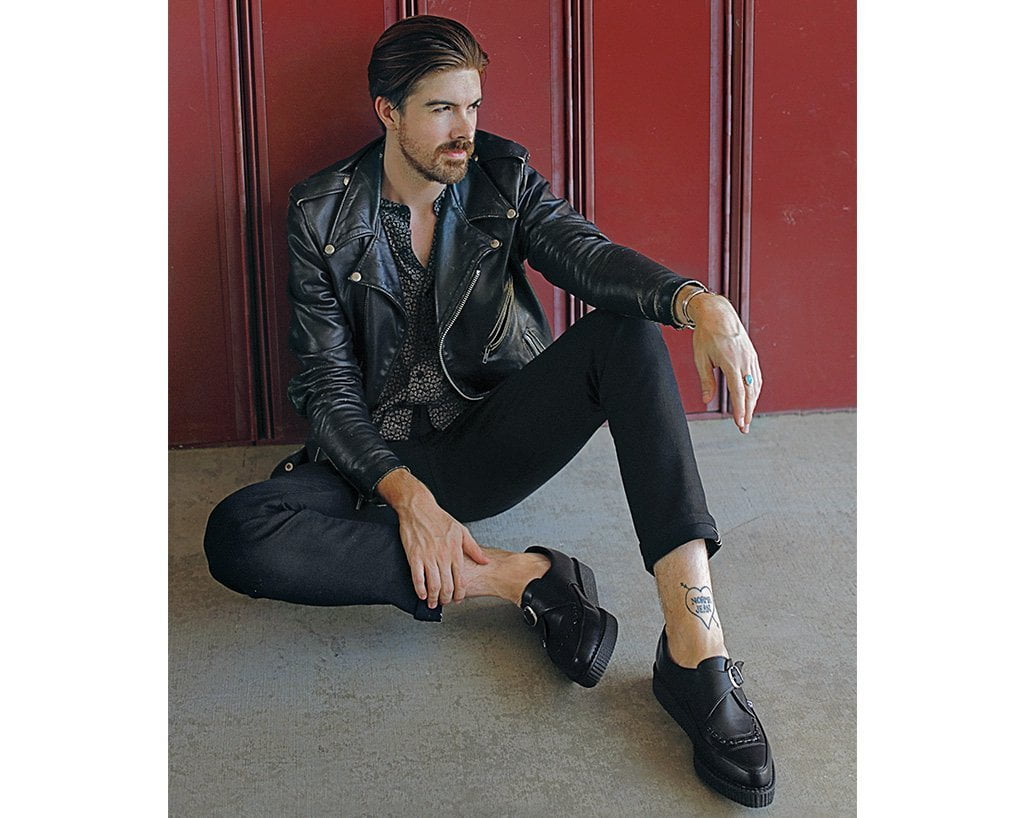 A9324 Black TUKskin™ Pointed Buckle Creeper Black T.U.K. Shoes