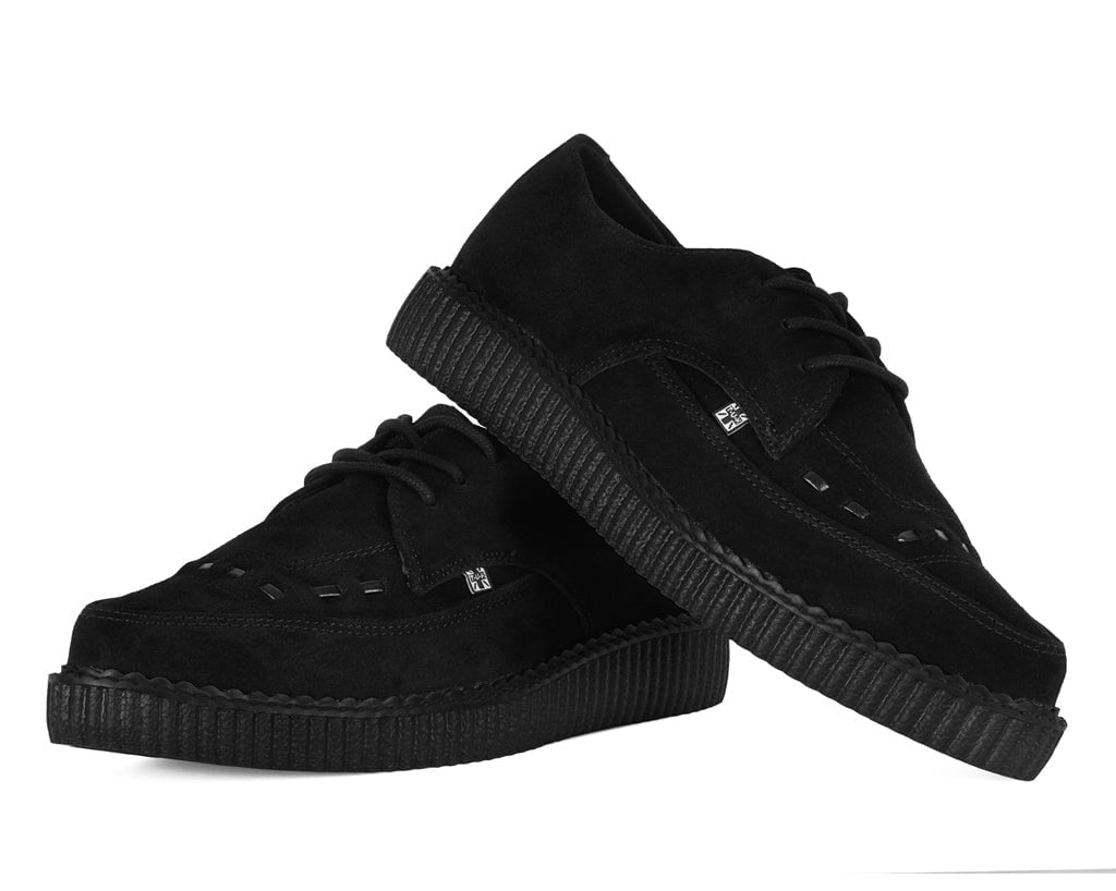 A8138 Suede Pointed Creepers Black T.U.K. Shoes