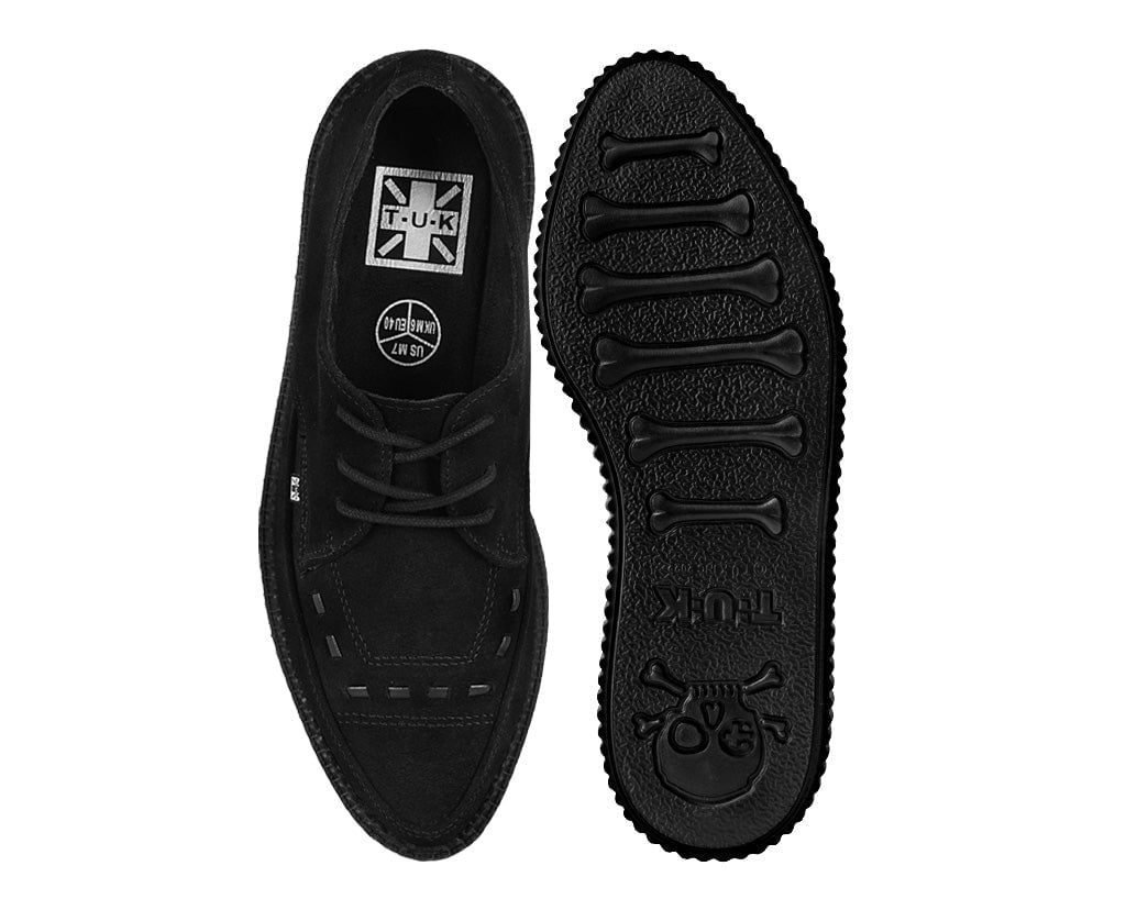 A8138 Suede Pointed Creepers Black T.U.K. Shoes