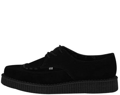 A8138 Suede Pointed Creepers Black T.U.K. Shoes