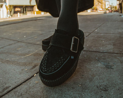 V3177L Black Suede Creeper Mule Black T.U.K. Shoes