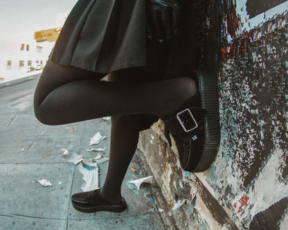 V3177L Black Suede Creeper Mule Black T.U.K. Shoes
