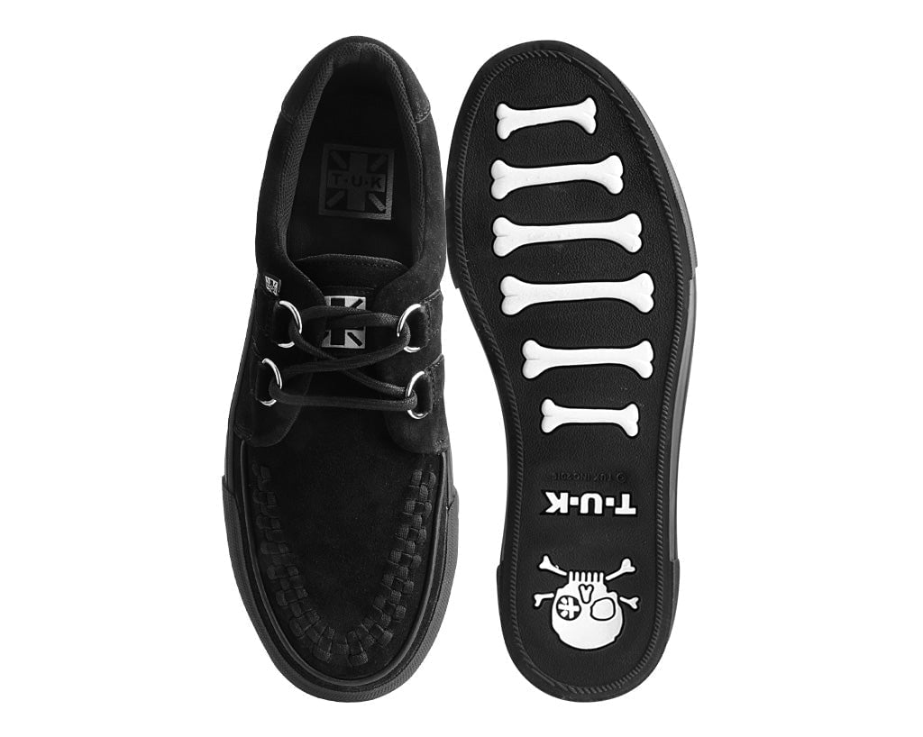 A3136 Black Suede Platform Creeper Sneaker Black T.U.K. Shoes