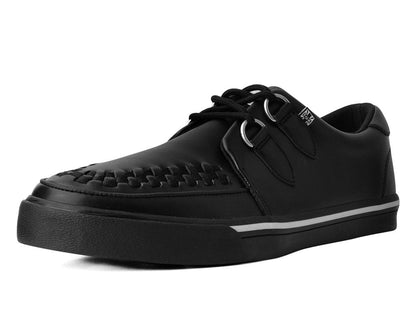 A9873 Black Leather D-Ring Sneaker Black T.U.K. Shoes