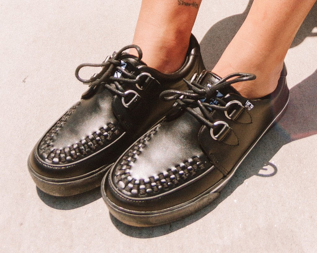 A9873 Black Leather D-Ring Sneaker Black T.U.K. Shoes