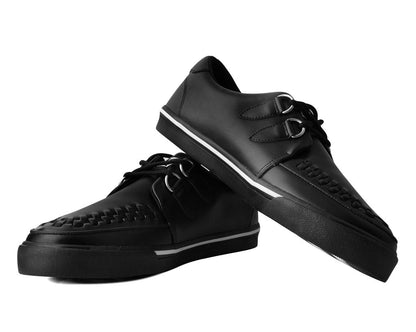 A9873 Black Leather D-Ring Sneaker Black T.U.K. Shoes