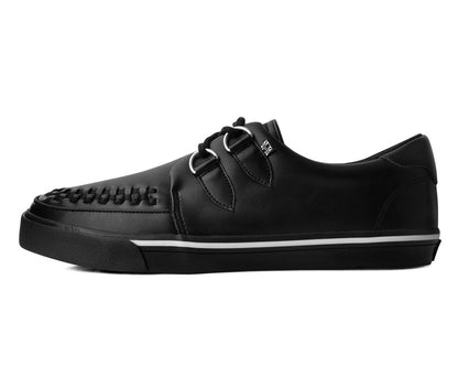 A9873 Black Leather D-Ring Sneaker Black T.U.K. Shoes