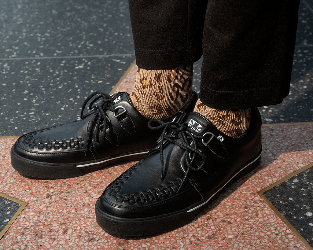 A9873 Black Leather D-Ring Sneaker Black T.U.K. Shoes
