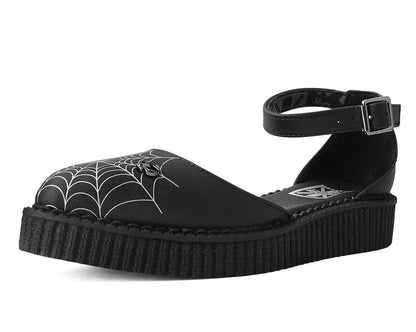 A9944L Black Pointed Spiderweb Glow Sandal Black T.U.K. Shoes