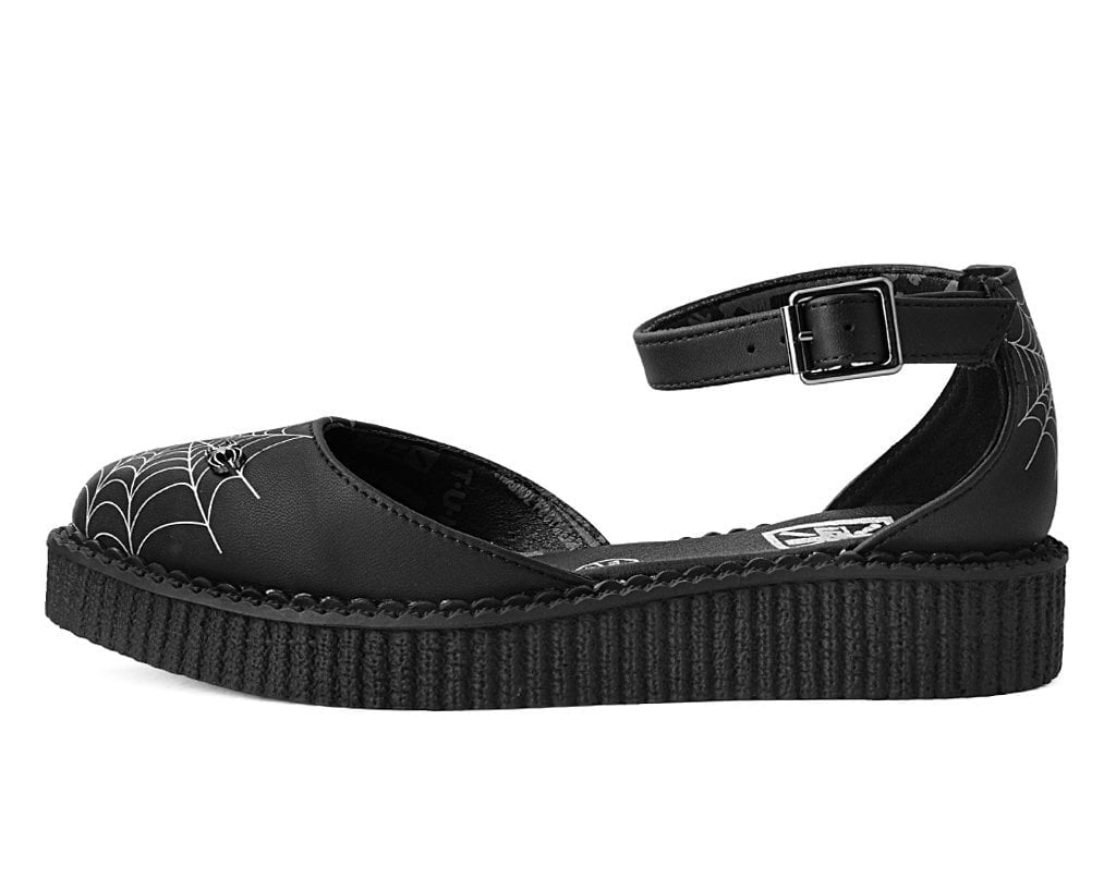 A9944L Black Pointed Spiderweb Glow Sandal Black T.U.K. Shoes
