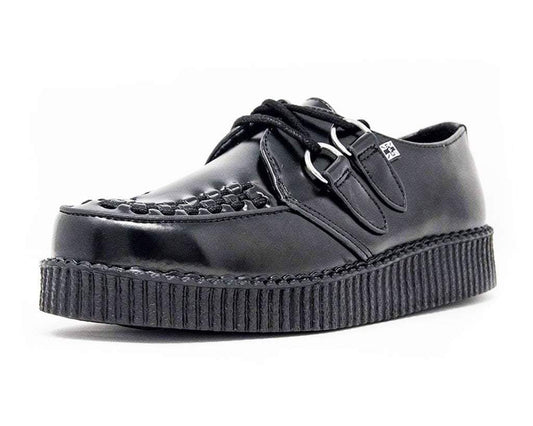 F6806 Black Leather Viva Low Creeper Black T.U.K. Shoes