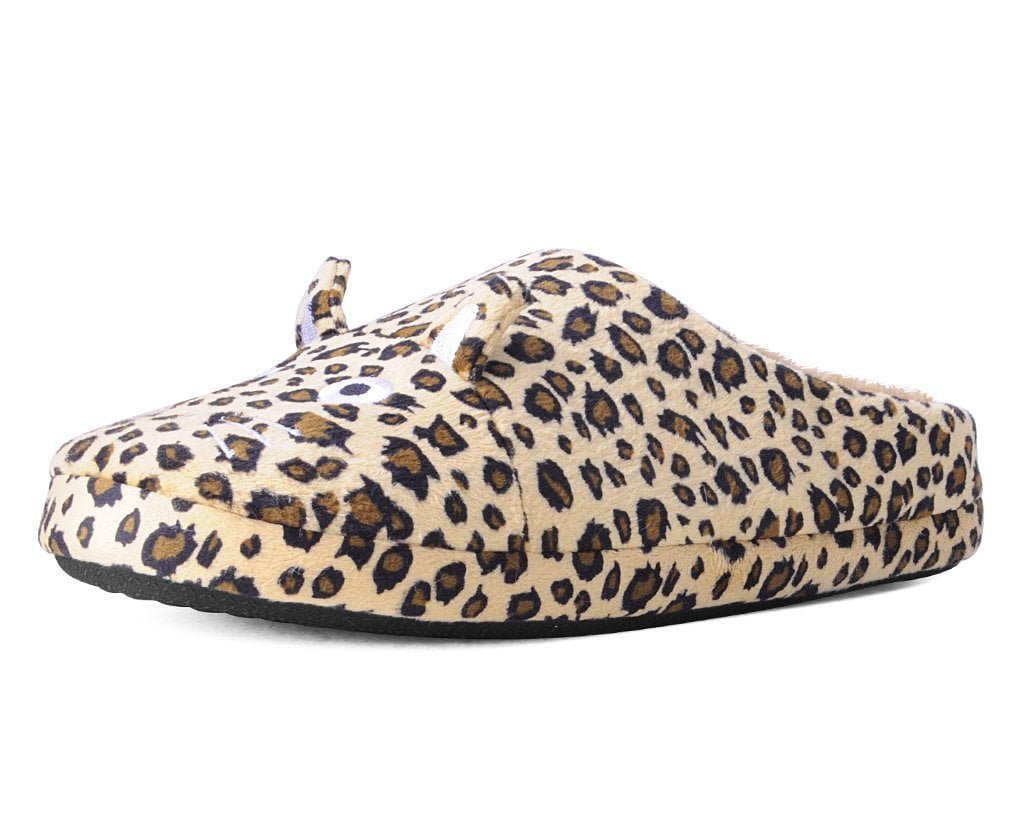 SL07 Tan Leopard Kitty Slipper Leopard T.U.K. Shoes