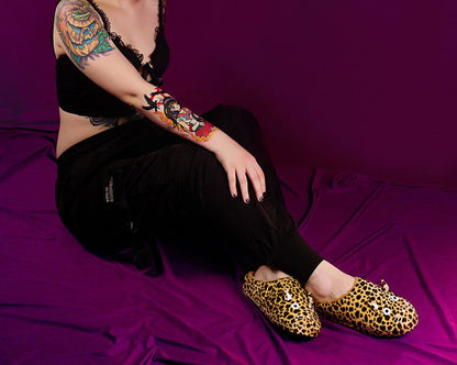 SL07 Tan Leopard Kitty Slipper Leopard T.U.K. Shoes