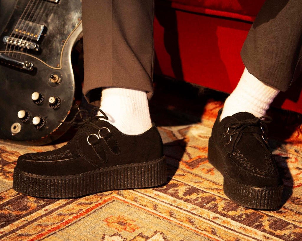 V7757 Black Suede Viva Mondo Creepers Black T.U.K. Shoes