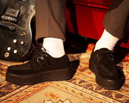 V7757 Black Suede Viva Mondo Creepers Black T.U.K. Shoes