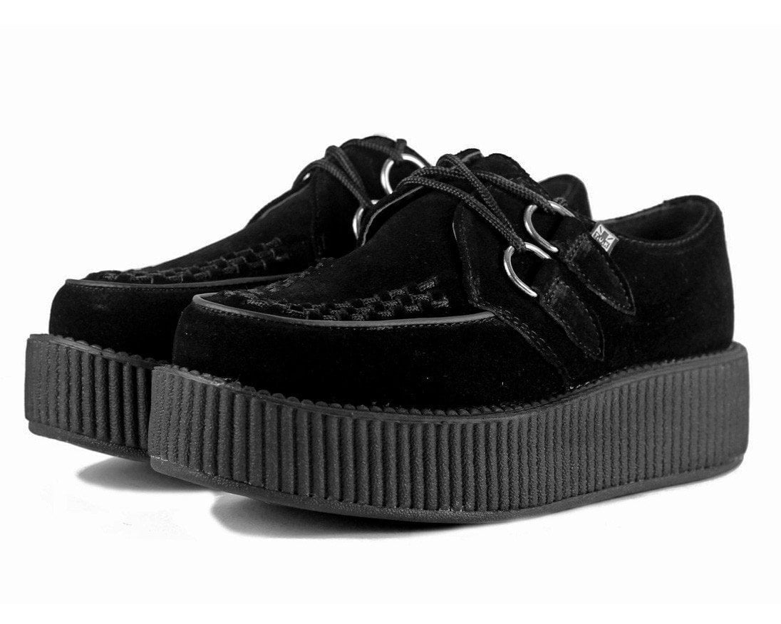 V7757 Black Suede Viva Mondo Creepers Black T.U.K. Shoes