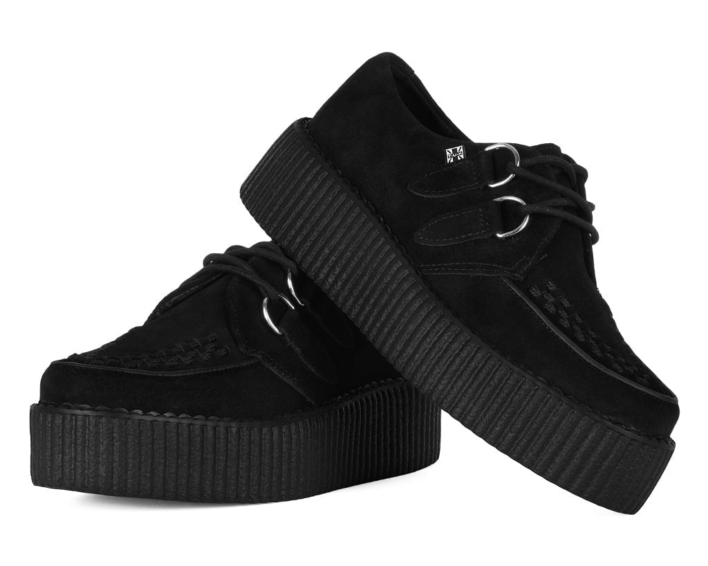 V7757 Black Suede Viva Mondo Creepers Black T.U.K. Shoes