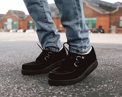 F7270 Black Suede Viva Low Creeper Black T.U.K. Shoes