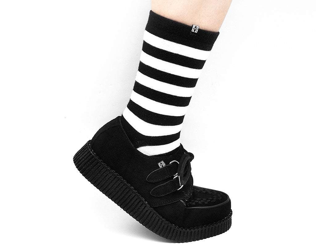 F7270 Black Suede Viva Low Creeper Black T.U.K. Shoes