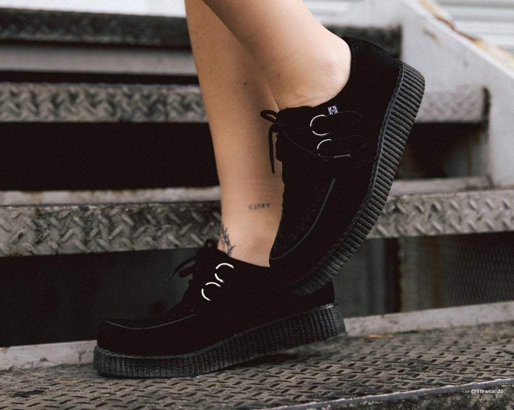 F7270 Black Suede Viva Low Creeper Black T.U.K. Shoes